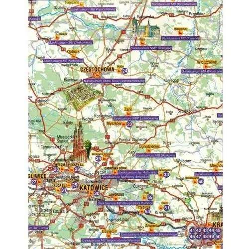 Plan Mapa - sanktuaria polski 1:900 000