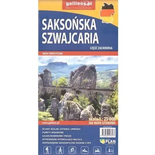 Mapa tur. - saksońska szwajcaria cz. zach