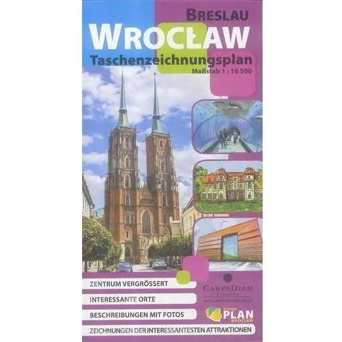 Plan Wrocław breslau taschenzeichnungs. rysunkowy plan kieszonkowy (wersja niemiecka) 1:16 500