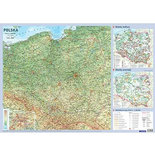 'Plansza edukacyjna - Mapa Polski fizyczna