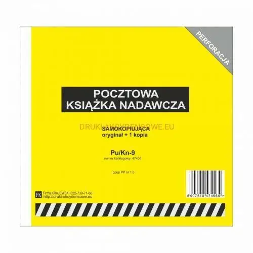 Pocztowa książka nadawcza 2/3A4 z perforacją [Pu/Kn-9], 47456