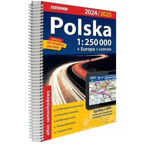 Polska atlas samochodowy 1:250 000 2024/2025