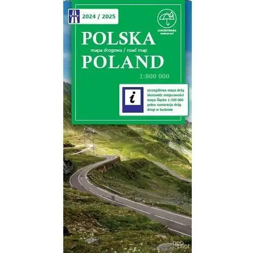 Polska mapa drogowa 2024/2025 laminowana