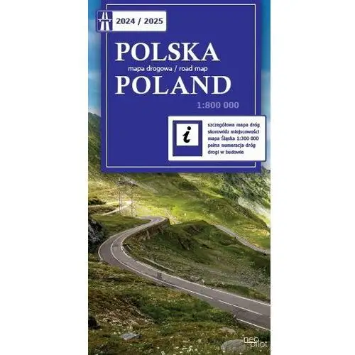 Polska mapa drogowa 2024/2025 skala 1:800 000