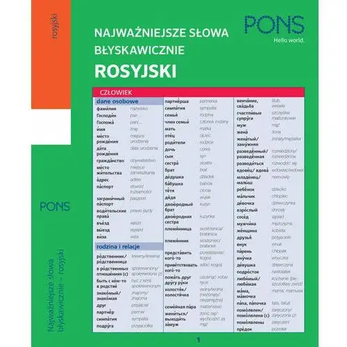 Błyskawicznie. najważniejsze słowa. rosyjski Pons