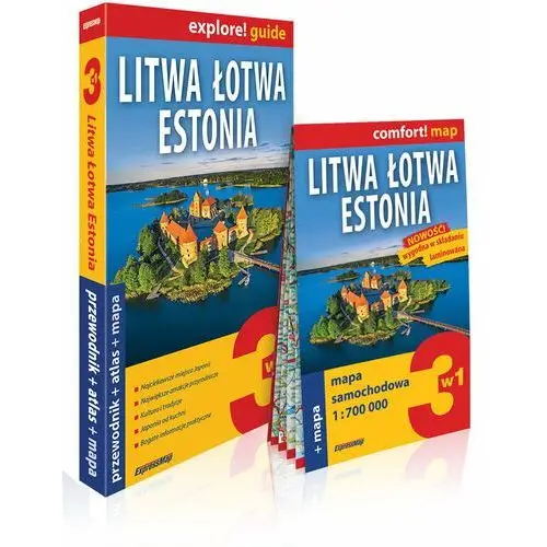 Litwa łotwa estonia 3w1 przewodnik + atlas + mapa Praca zbiorowa