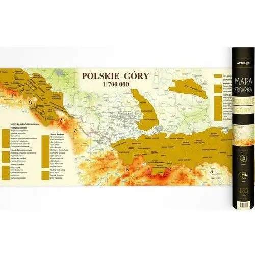 Praca zbiorowa Mapa zdrapka polskie góry 1:700 000