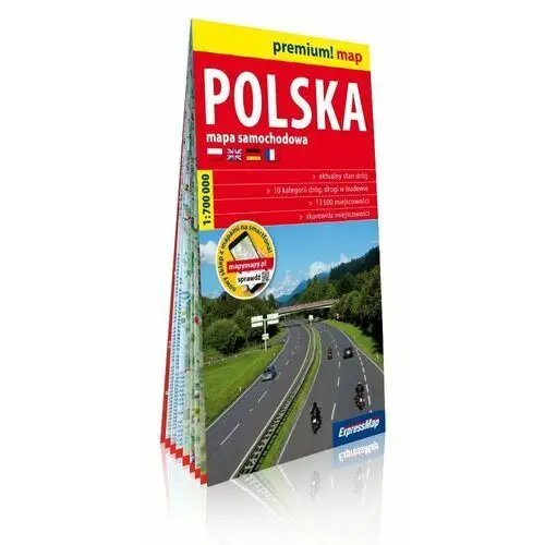 Polska mapa samochodowa w kartonowej oprawie 1:700 000 - Praca zbiorowa
