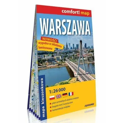 Warszawa kieszonkowy laminowany plan miasta 1:26 000 Praca zbiorowa