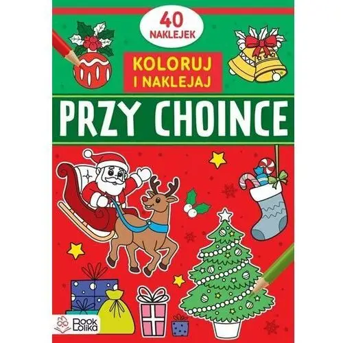 Przy choince. Koloruj i naklejaj