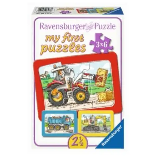 Ravensburger kinderpuzzle - 06573 bagger, traktor und kipplader - my first puzzle mit 3x6 teilen - puzzle für kinder ab 2,5 jahren Ravensburger verlag