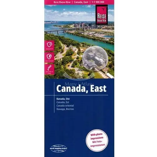 Kanada, część wschodnia. Wodoodporna mapa samochodowo-turystyczna. Wyd. 2023. Reise Know-How