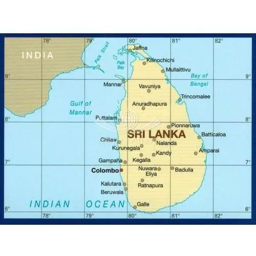 Sri Lanka 1:500 000. Wodoodporna mapa samochodowa. Reise Know-How, 12993