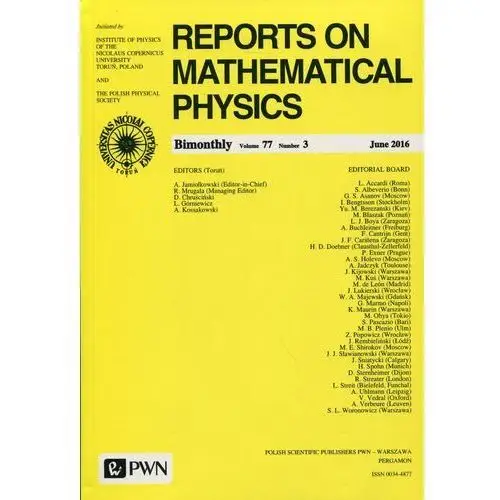 Reports on Mathematical Physics 77/3 2016