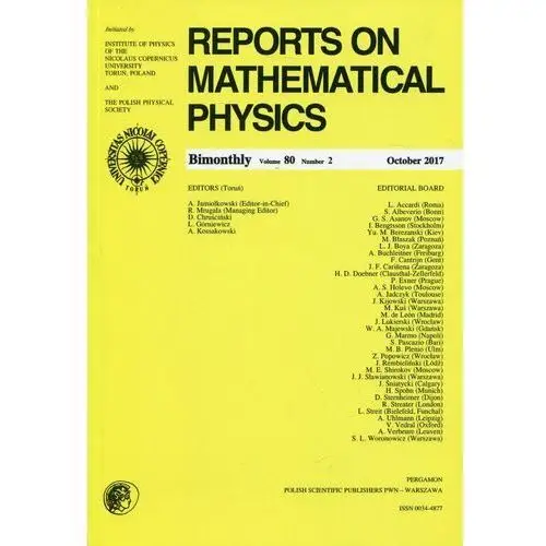 Reports on Mathematical Physics 80/2. Pergamon