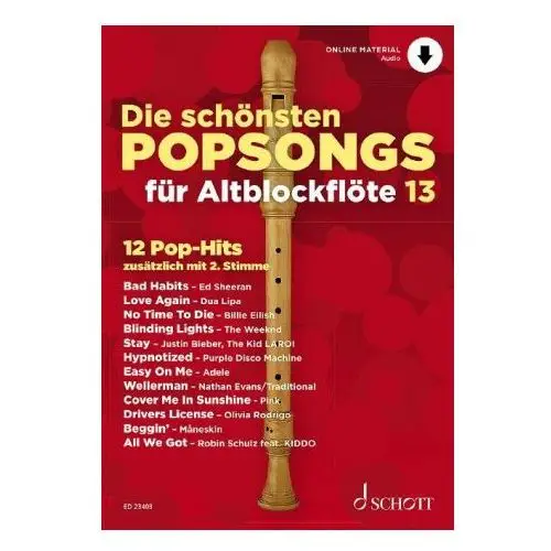 Die schönsten popsongs für alt-blockflöte band 13 Schott music