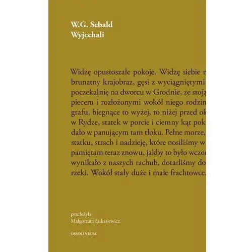 Sebald T.3 Wyjechali W. G. Sebald