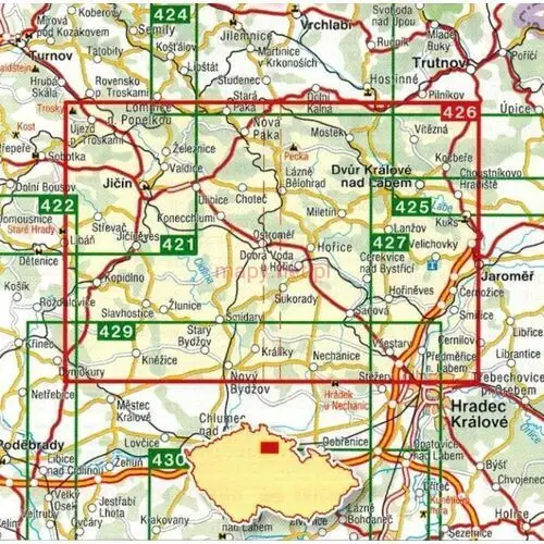Podkarkonosze / Podkrkonosi. Mapa turystyczna 426. Shocart