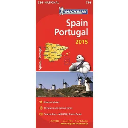 Spain, Portugal 2015. Mapa 1:1 000 000