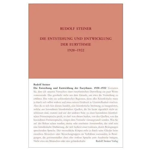 Die Entstehung und Entwicklung der Eurythmie 1920-1922