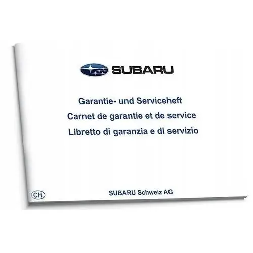 Subaru Szwajcarska Czysta Książka Serwisowa