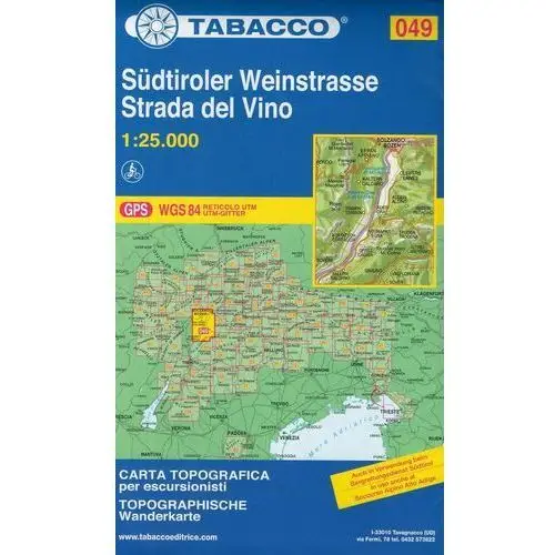 Sudtiroler Weinstrasse, Strada del Vino. Mapa 1:25 000