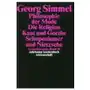 Suhrkamp Philosophie der mode (1905). die religion (1906/1912). kant und goethe (1906/1916); schopenhauer und nietzsche Sklep on-line