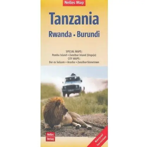 Tanzania, Rwanda, Burundi. Mapa 1:1 500 000