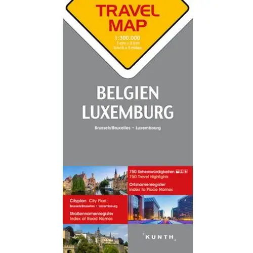 Travelmap Reisekarte Belgien, Luxemburg 1:300.000