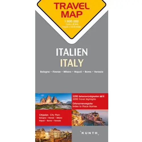 Travelmap Reisekarte Italien / Italy 1:800.000