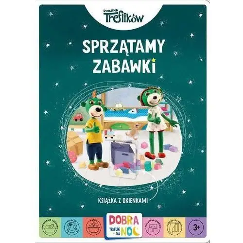 Trefl books Sprzątamy zabawki. książka z okienkami. rodzina treflików. dobranoc, trefliki na noc