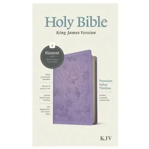 Kjv premium value thinline bible, filament enabled edition (red letter, leatherlike, garden lavender) Tyndale house publ