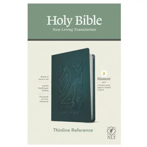 NLT Thinline Reference Bible, Filament Enabled Edition (Red Letter, Leatherlike, Teal Blue)