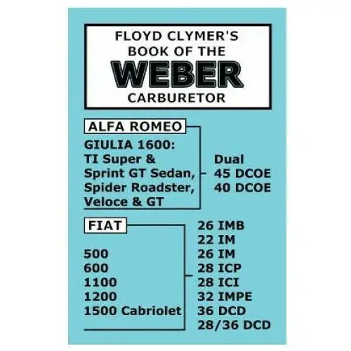 Floyd Clymer's Book of the Weber Carburetor