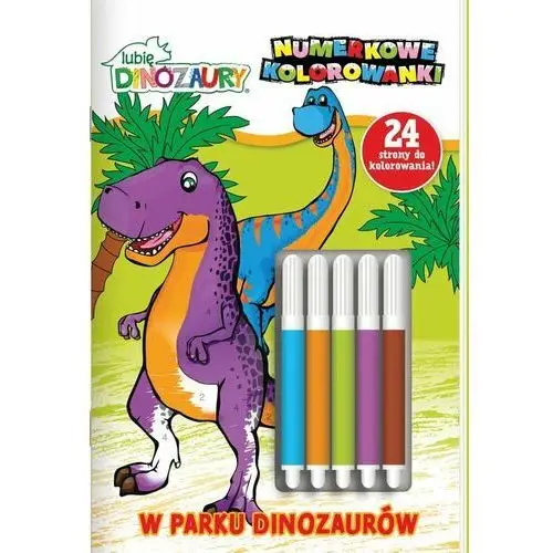 W parku dinozaurów. Lubię Dinozaury. Numerkowe kolorowanki