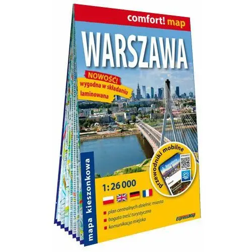 Warszawa kieszonkowy laminowany plan miasta 1:26 000