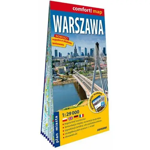 Warszawa laminowany plan miasta 1:29 000