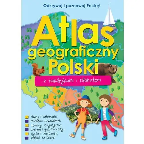 Atlas geograficzny Polski z naklejkami i plakatem,262KS (7535976)