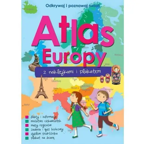 Książka Atlas Europy z naklejkami i plakatem