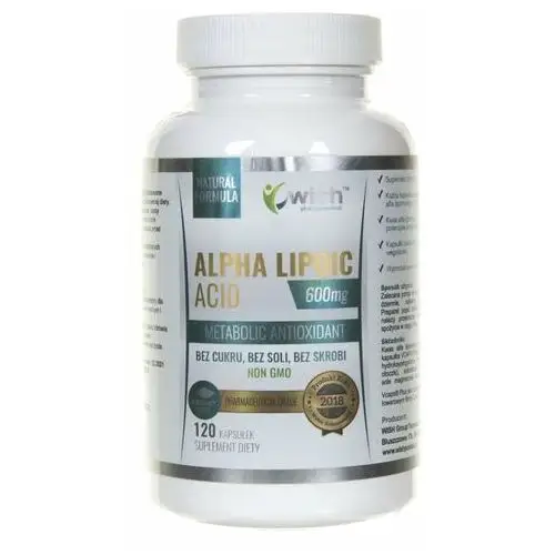 Wish Pharmaceutical, Kwas Alfa Liponowy (ALA) 600 mg, 120 kapsułek