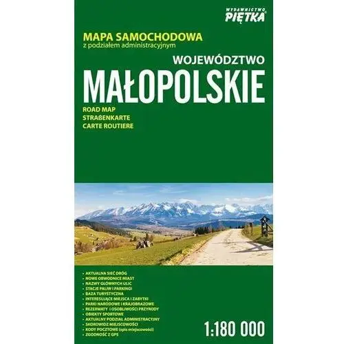 Województwo Małopolskie 1:180 000 mapa samochodowa