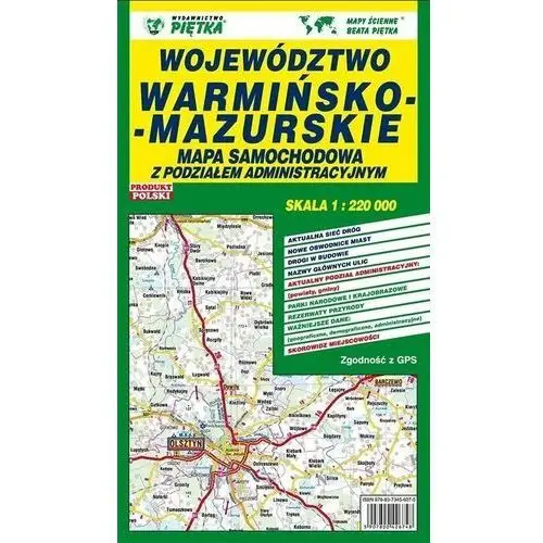 Województwo Warmińsko-Mazurskie 1:220 000 mapa