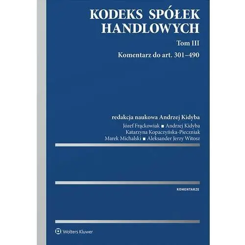 Kodeks spółek handlowych. tom iii