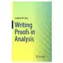 Writing proofs in analysis Springer international publishing ag Sklep on-line