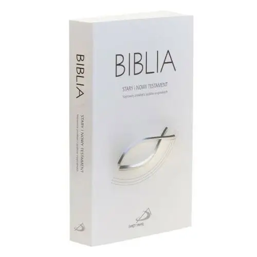 Biblia z kolorową wkładką. Oprawa miękka, szara