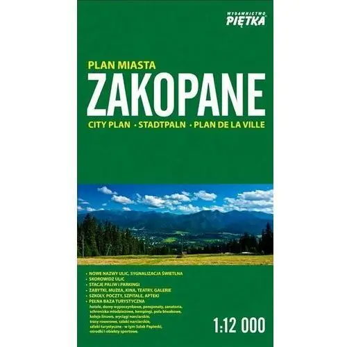 Zakopane 1:12 000 plan miasta PIĘTKA