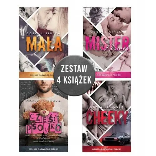 Zestaw 4 książek: Cheeky, Mała, Mister Mecenas, Cześć Psorko Gosia Lisińska