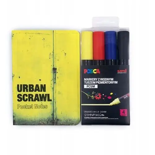 Zestaw do graffiti Urban Scrawl Pocket Notes 4 markery Uni Posca PC-5M