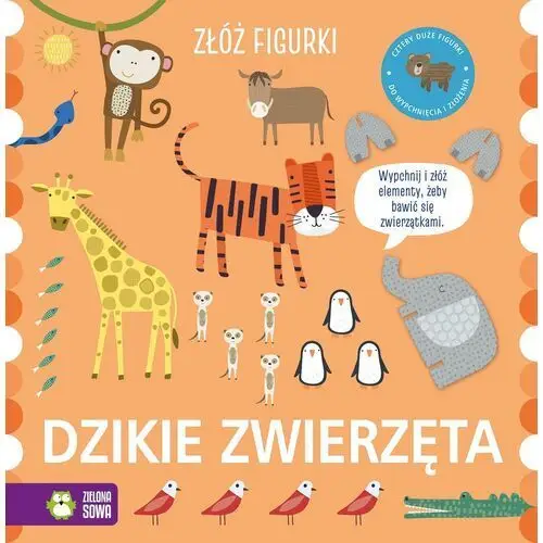 Dzikie zwierzęta. złóż figurki Zielona sowa