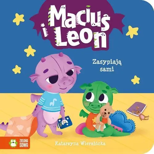 Zielona sowa Maciuś i leon zasypiają sami. maciuś i leon